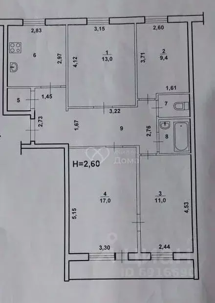 4-к кв. Волгоградская область, Волжский просп. Дружбы, 83 (76.2 м) - Фото 2