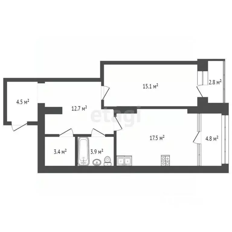 1-к кв. Владимирская область, Муром ул. Воровского, 44 (63.3 м) - Фото 0