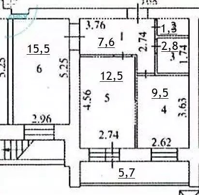 2-к кв. Новосибирская область, Новосибирск ул. Юности, 5 (49.2 м) - Фото 1