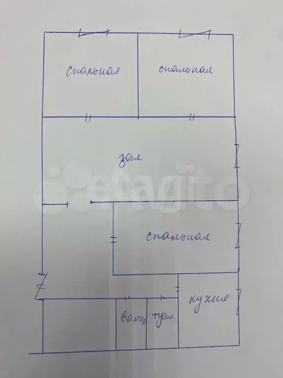 4-к. квартира, 61,5 м, 1/5 эт. - Фото 0