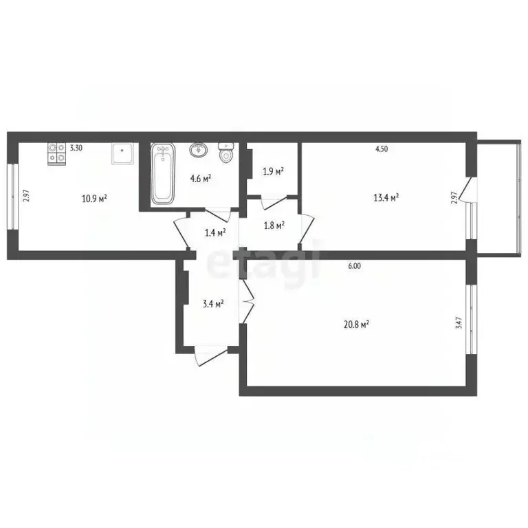 2-к кв. Крым, Симферополь ул. Лексина (60.0 м) - Фото 0