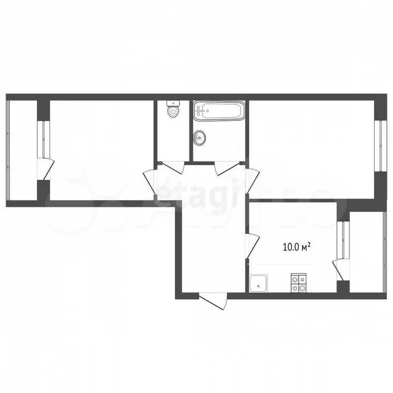 2-к. квартира, 51 м, 3/5 эт. - Фото 0