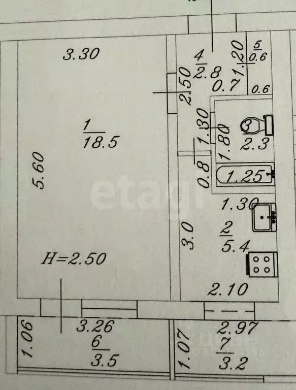 Квартира, 1 комната, 36 м - Фото 1