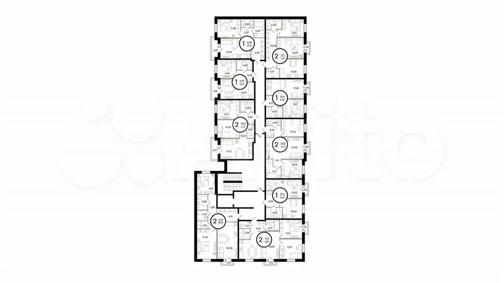 2-к. квартира, 55,7 м, 3/4 эт. - Фото 1