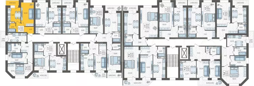 1-к. квартира, 34,7 м, 5/6 эт. - Фото 1