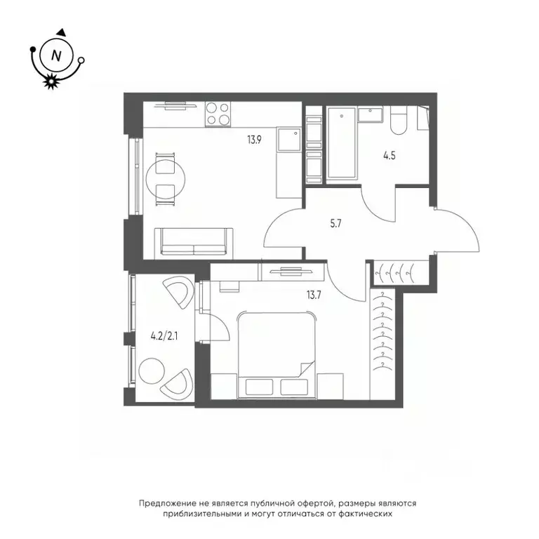 1-к кв. Омская область, Омск Зеленая река мкр, 5 (39.9 м) - Фото 0