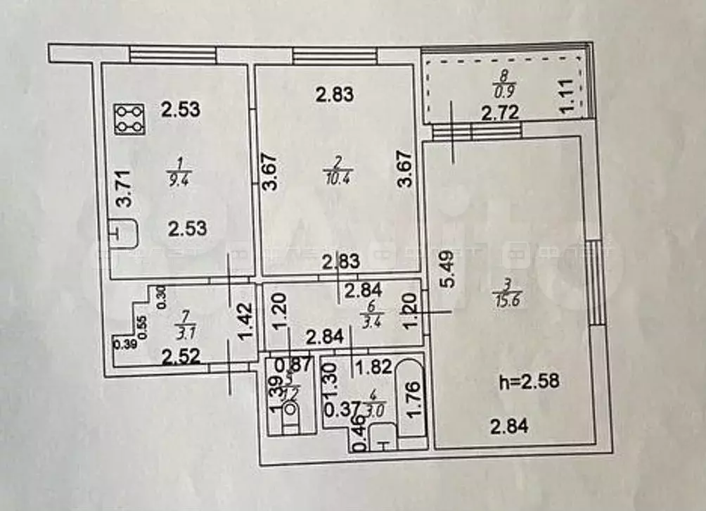 2-к. квартира, 47 м, 8/11 эт. - Фото 0
