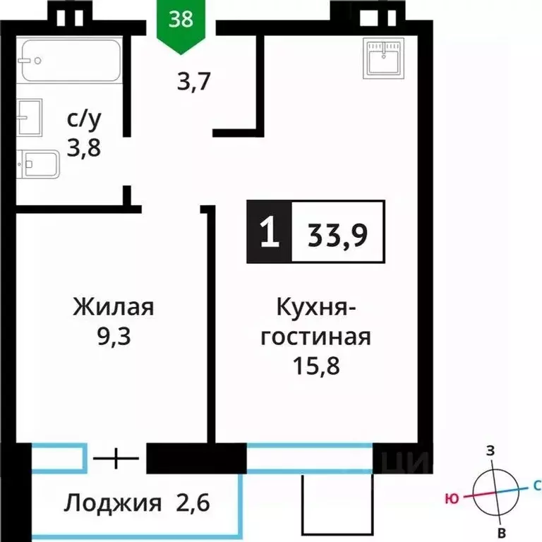 1-к кв. Московская область, Красногорск городской округ, д. Аристово ... - Фото 0