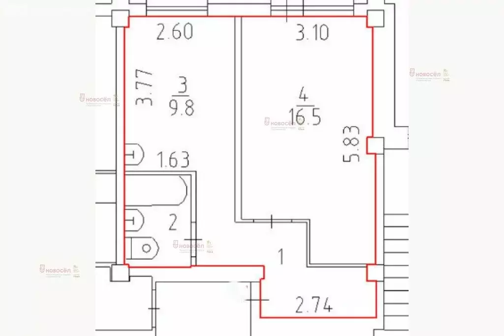 1-комнатная квартира: Юго-Камский, улица Энгельса, 11 (36.6 м) - Фото 0