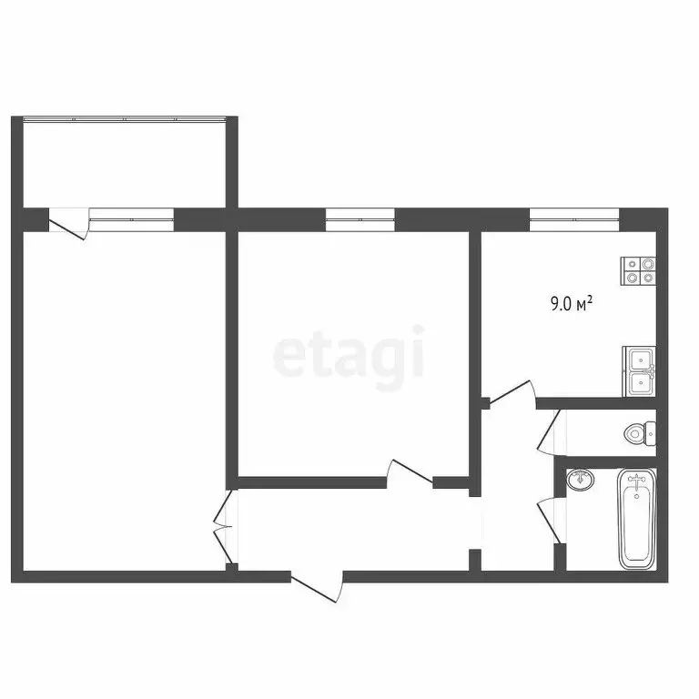 2-комнатная квартира: Челябинск, улица Трашутина, 29 (61 м) - Фото 1