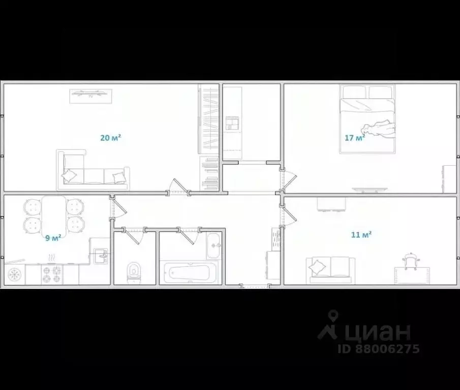 3-к кв. Москва пл. Победы, 1кБ (76.0 м) - Фото 2
