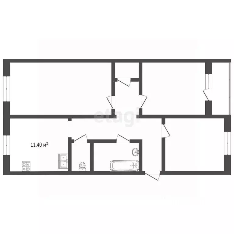 3-к кв. Тюменская область, Тюмень ул. Муравленко, 15 (65.1 м) - Фото 2