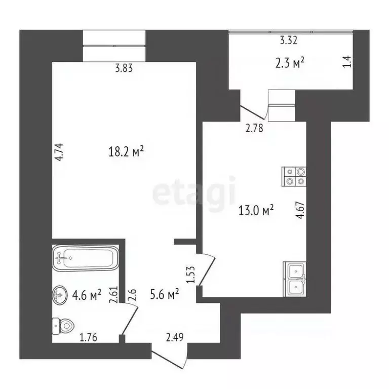 1-к кв. Забайкальский край, Чита ул. Курнатовского, 8 (41.4 м) - Фото 1