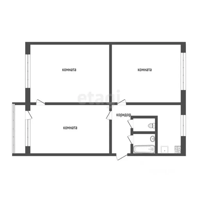 3-к кв. Коми, Ухта проезд Дружбы, 21 (58.4 м) - Фото 2