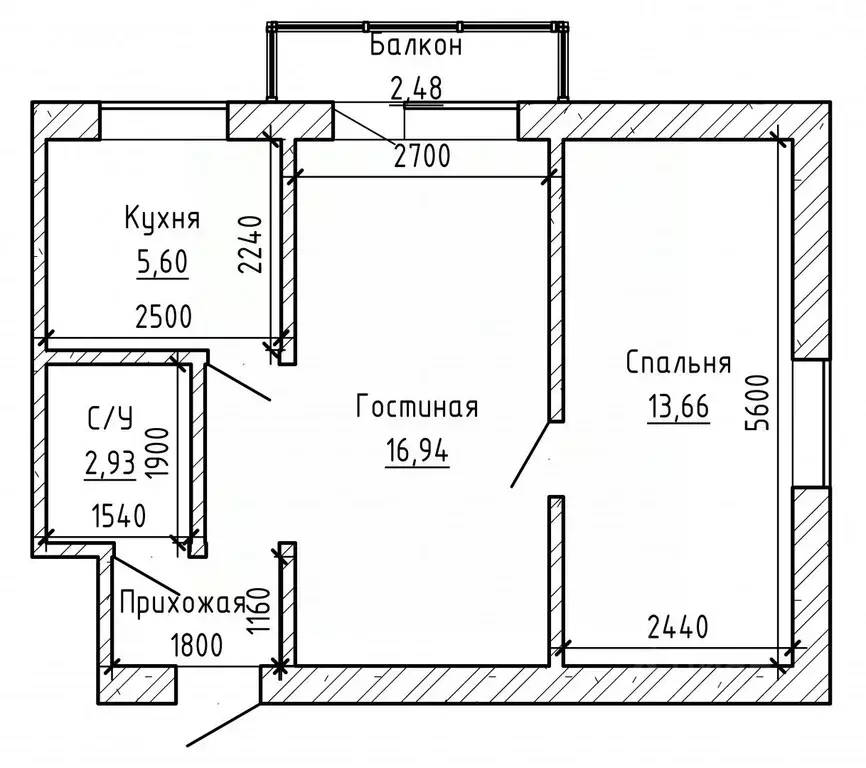 2-к кв. Кабардино-Балкария, Нальчик ул. Мусукаева (44.3 м) - Фото 2