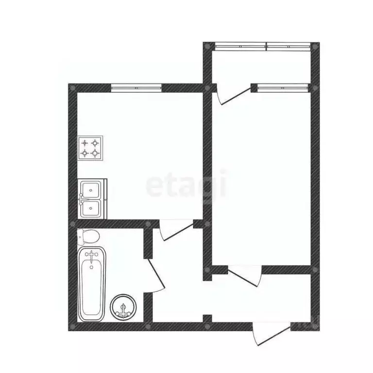 1-к кв. Иркутская область, Иркутск ул. Глеба Успенского, 6/1 (37.7 м) - Фото 2