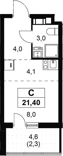 Квартира-студия: Красное Село, Красногородская улица, 19к1 (21 м) - Фото 0