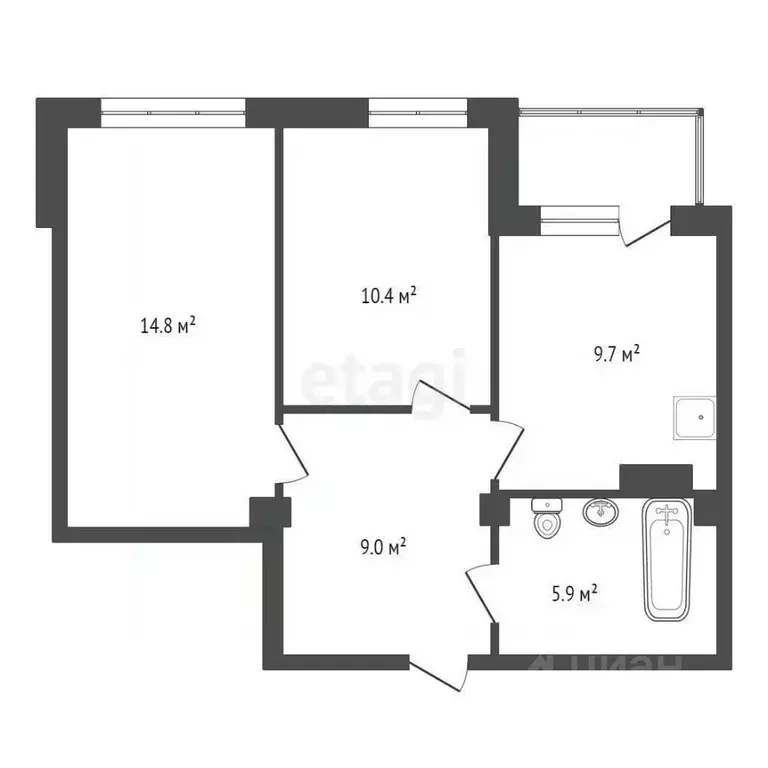 2-к кв. Красноярский край, Красноярск Судостроительная ул., 139 (49.8 ... - Фото 1