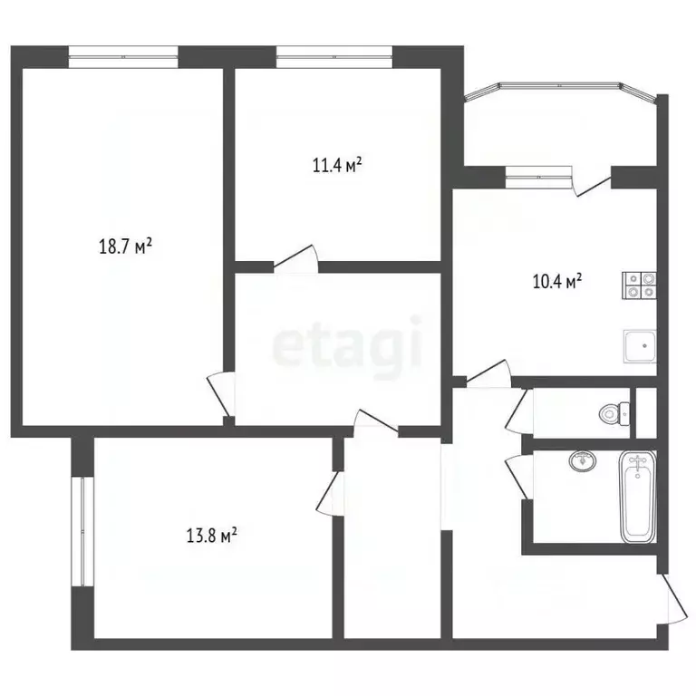 3-к кв. Московская область, Химки Молодежная ул., 74 (82.4 м) - Фото 2