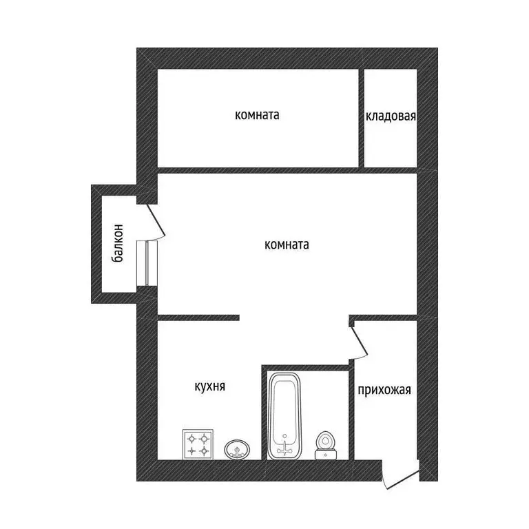 2-комнатная квартира: Волхов, улица Калинина, 38 (41.9 м) - Фото 1