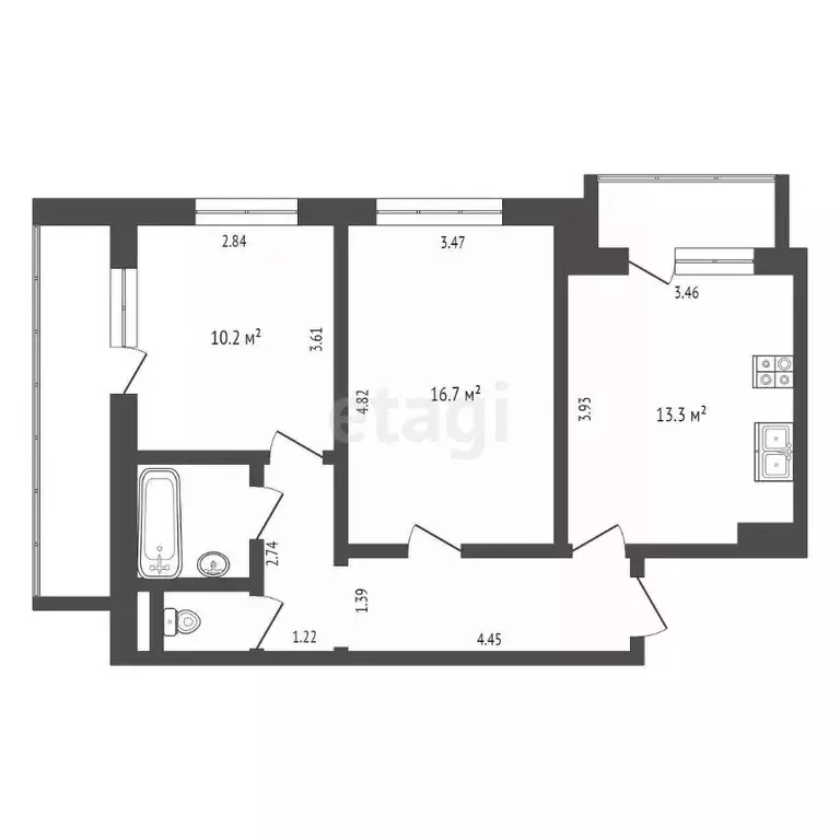 2-к кв. Орловская область, Орел ул. Бурова, 38 (54.0 м) - Фото 1