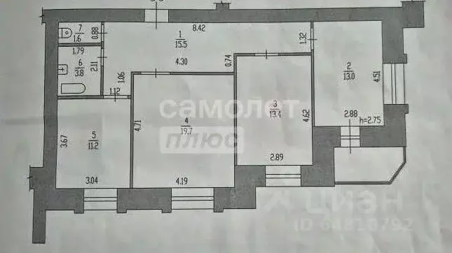 3-к кв. Алтайский край, Барнаул Взлетная ул., 30 (78.2 м) - Фото 2