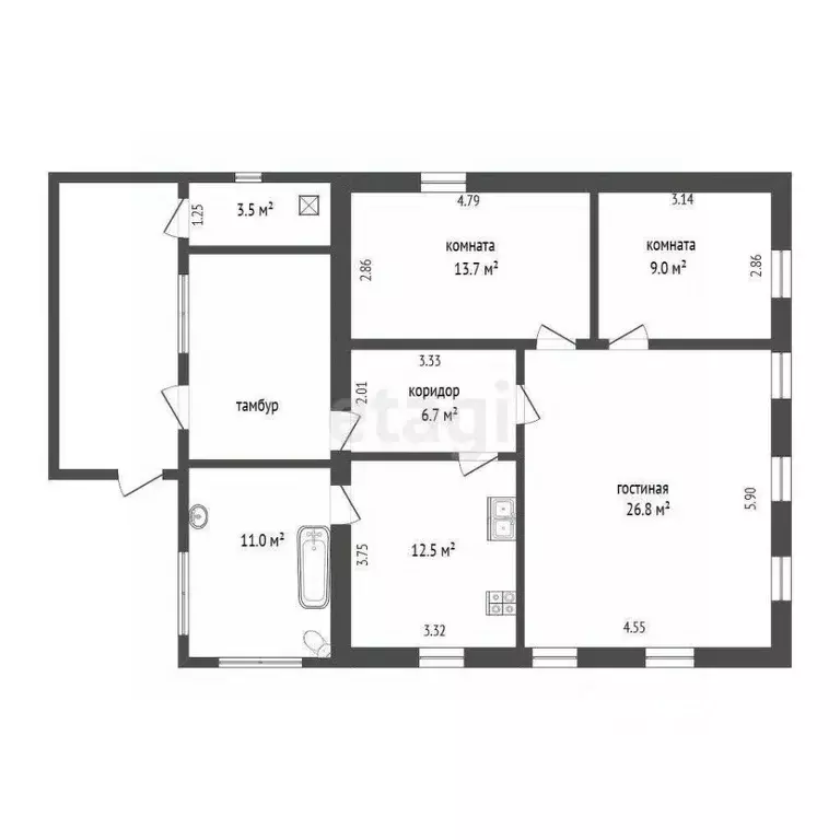 Дом в Тюменская область, Тюменский муниципальный округ, пос. ... - Фото 2