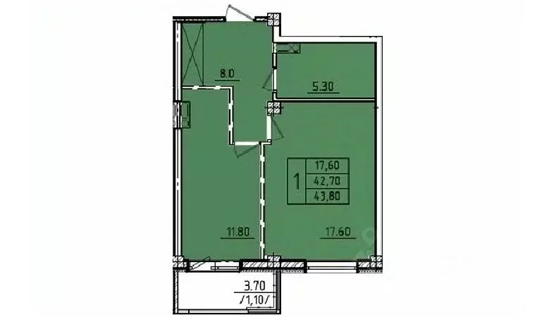 1-к кв. Омская область, Омск Волгоградская ул., 48 (44.8 м) - Фото 0