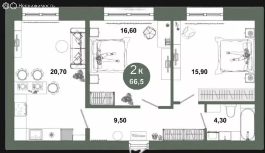 2-комнатная квартира: Оренбург, Суздальская улица (66.5 м) - Фото 1