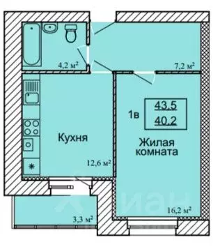 1-к кв. Тамбовская область, Тамбов ул. Имени С.И. Савостьянова, 3 ... - Фото 0