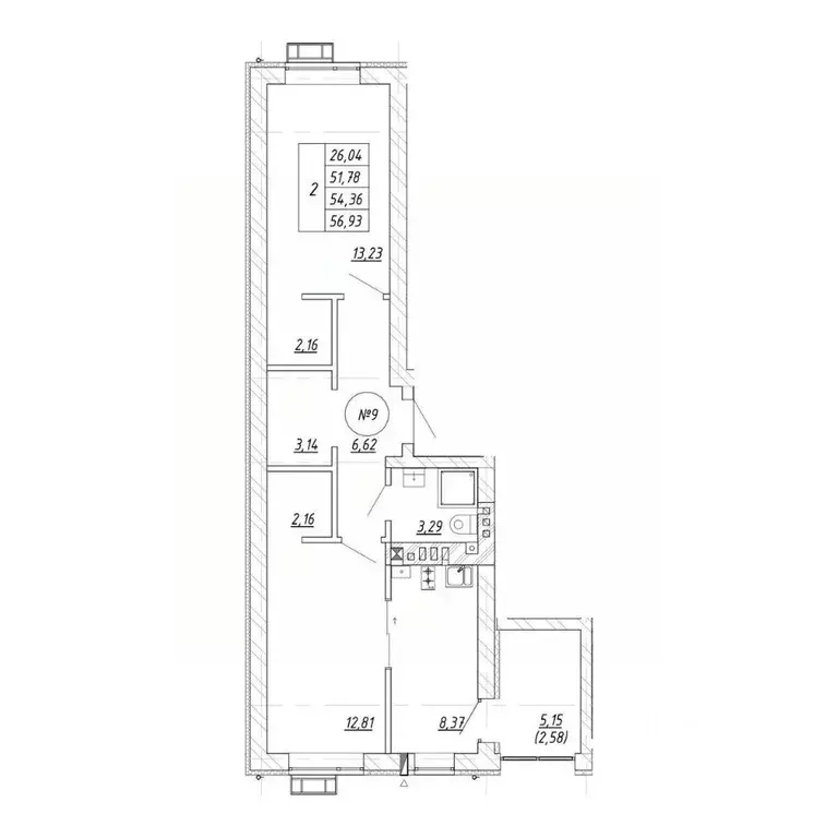 2-к кв. Калининградская область, Зеленоградск  (56.93 м) - Фото 1