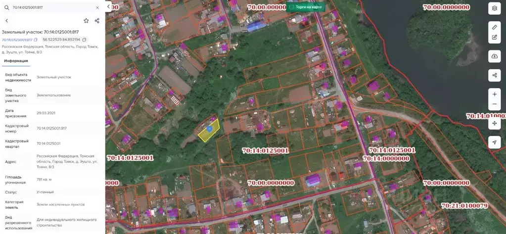 Участок в Томская область, Томск д. Эушта, ул. Тояна (7.8 сот.) - Фото 2