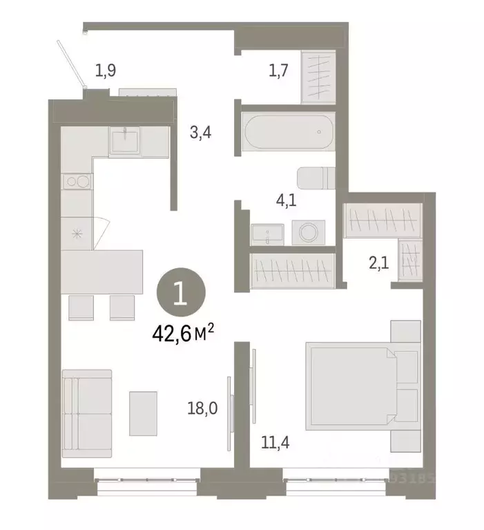 2-к кв. Москва Тагильская ул., 6/5 (43.0 м) - Фото 1