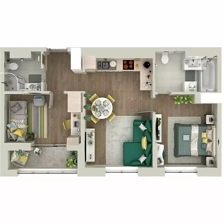 2-комнатная квартира: Тюмень, улица Василия Малкова, 3 (60.7 м) - Фото 1