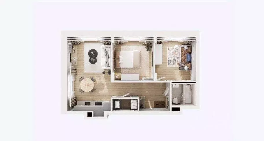 Квартира, 2 комнаты, 53 м - Фото 1