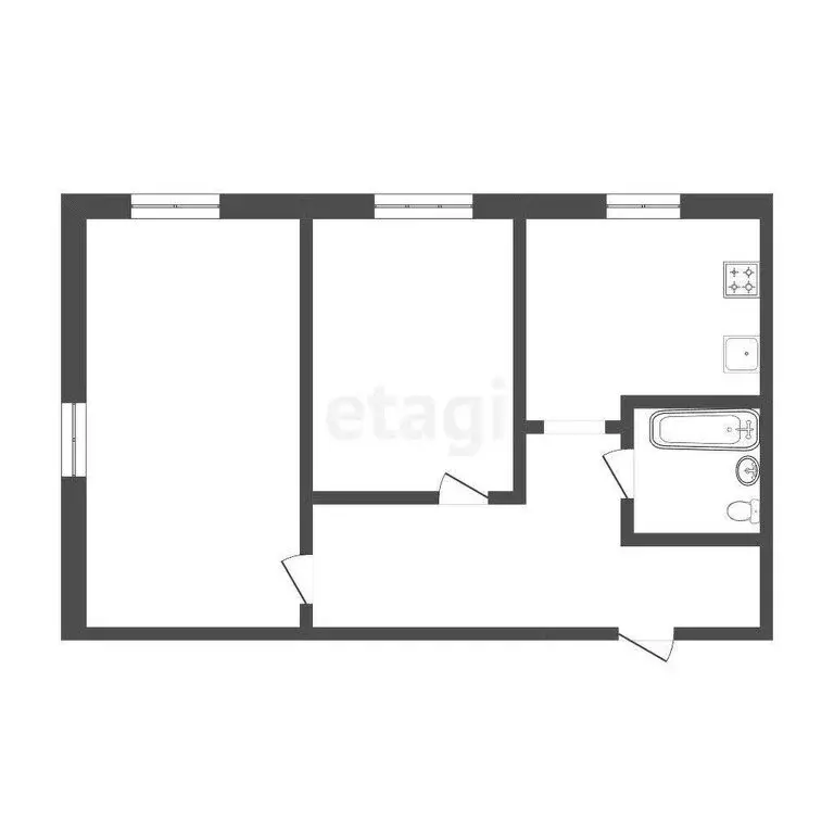 2-комнатная квартира: Тюмень, улица Республики, 198 (43.4 м) - Фото 1