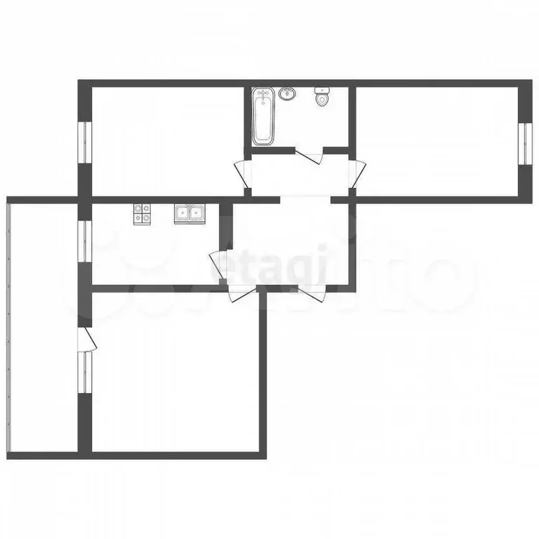 3-к. квартира, 67 м, 4/9 эт. - Фото 0