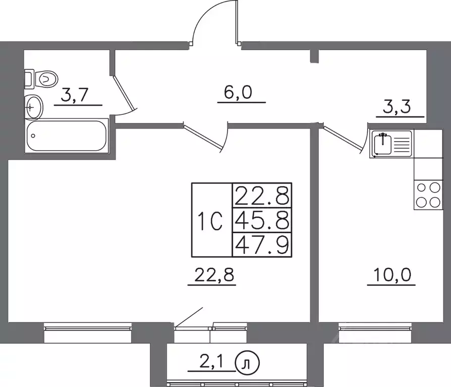 1-к кв. Иркутская область, Иркутск ИВАТУ городок, Авиатор жилой ... - Фото 1