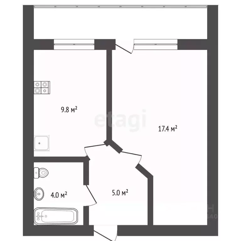 1-к кв. Тюменская область, Тюмень ул. Максима Горького, 10к1 (36.0 м) - Фото 2