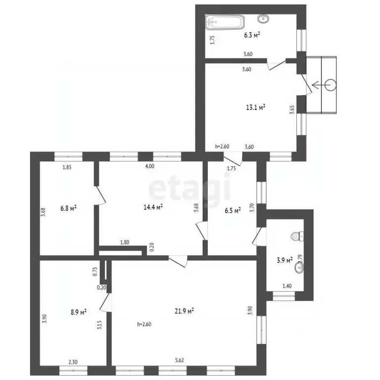 Дом в Ростовская область, Гуково ул. Фрунзе (82 м) - Фото 2