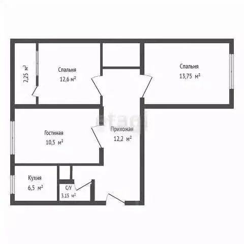 3-к кв. Дагестан, Махачкала ул. Юсупа Акаева, 11 (61.0 м) - Фото 1