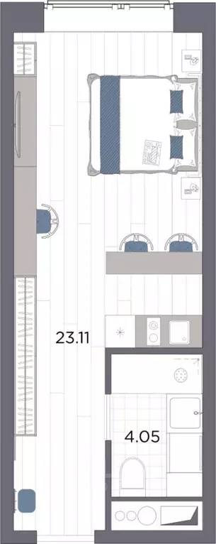 Студия Санкт-Петербург просп. Энергетиков, 8к2 (27.16 м) - Фото 0