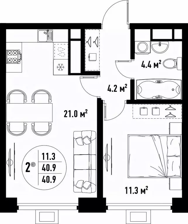 2-к кв. Астраханская область, Астрахань ул. Бэра, 29 (40.9 м) - Фото 1