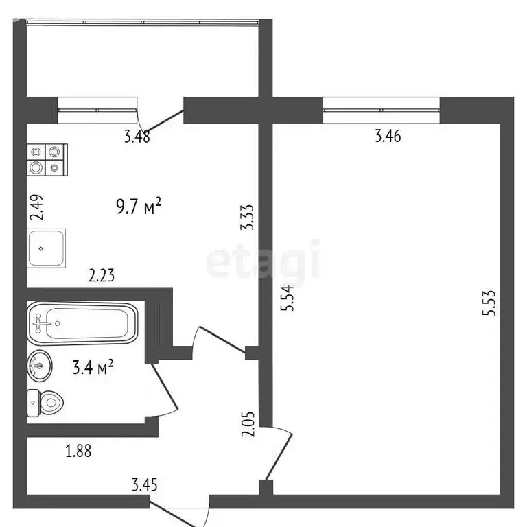 1-комнатная квартира: Саранск, улица Косарева, 109 (39 м) - Фото 1