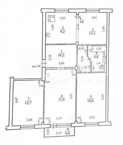 3-к. квартира, 81,9 м, 5/5 эт. - Фото 0