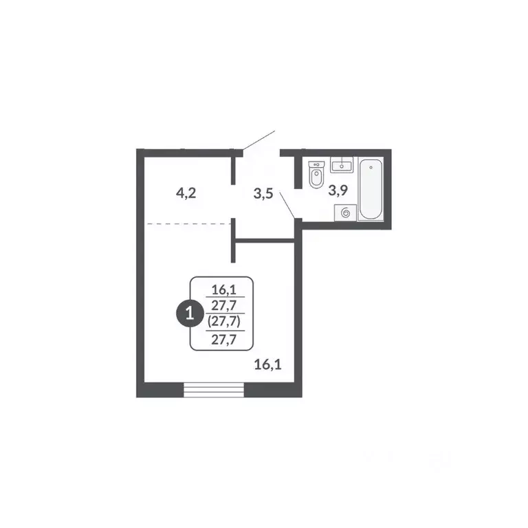 Студия Кировская область, Киров Московская ул., 209 (27.7 м) - Фото 1