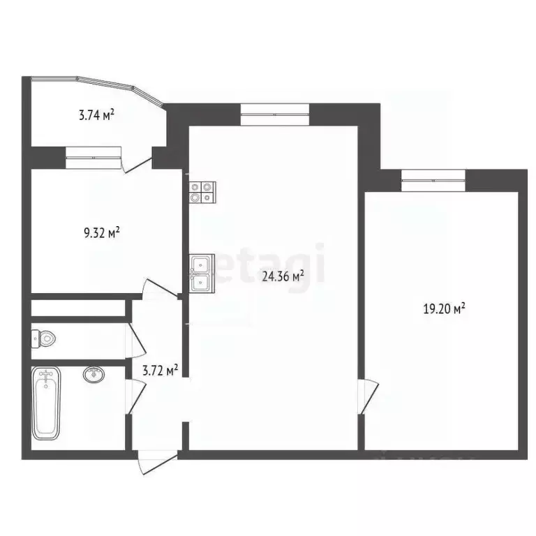 2-к кв. Тюменская область, Тюменский муниципальный округ, д. Дударева ... - Фото 2