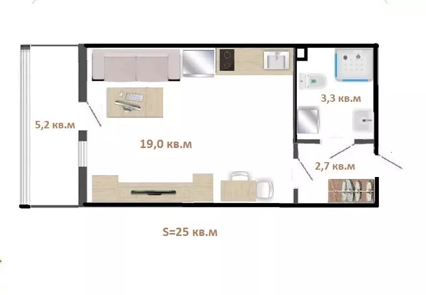 Студия Ленинградская область, Мурино Всеволожский район, ул. Графская, ... - Фото 2