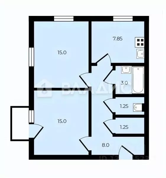 2-к кв. Липецкая область, Липецк Волгоградская ул., 2 (51.4 м) - Фото 2