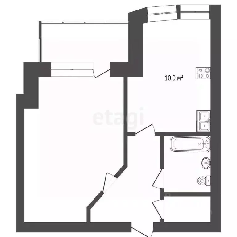 1-к кв. Тюменская область, Тюмень ул. 50 лет Октября, 3/1 (49.0 м) - Фото 1
